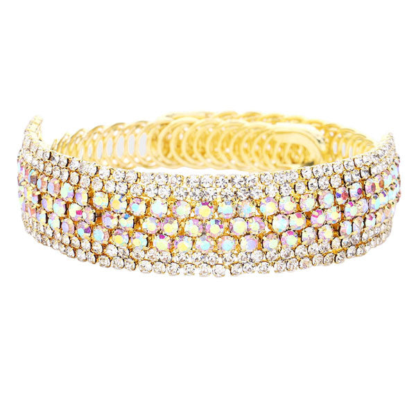 AB Gold Bubble Stone Evening Bracelet. Get ready with this bubble stone embellished bracelets, Beautifully crafted design adds a gorgeous glow to any outfit. Eye-catching sparkle, sophisticated look you have been craving for! Adds a pop of pretty color to your attire, Jewelry that fits your lifestyle! Awesome gift for birthday, Anniversary, Valentine’s Day or any special occasion.