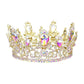 AB Gold Glass Crystal Pageant Queen Tiara, this tiara features precious stones and an artistic design. Makes You More Eye-catching in the Crowd. Suitable for Wedding, Engagement, Prom, Dinner Party, Birthday Party, Any Occasion You Want to Be More Charming.