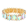 AB Gold Trendy Marquise Stone Accented Stretch Evening Bracelet, Get ready with this stone-accented stretchable Bracelet and put on a pop of color to complete your ensemble. Perfect for adding just the right amount of shimmer & shine and a touch of class to special events. Wear with different outfits to add perfect luxe and class with incomparable beauty. Just what you need to update in your wardrobe.