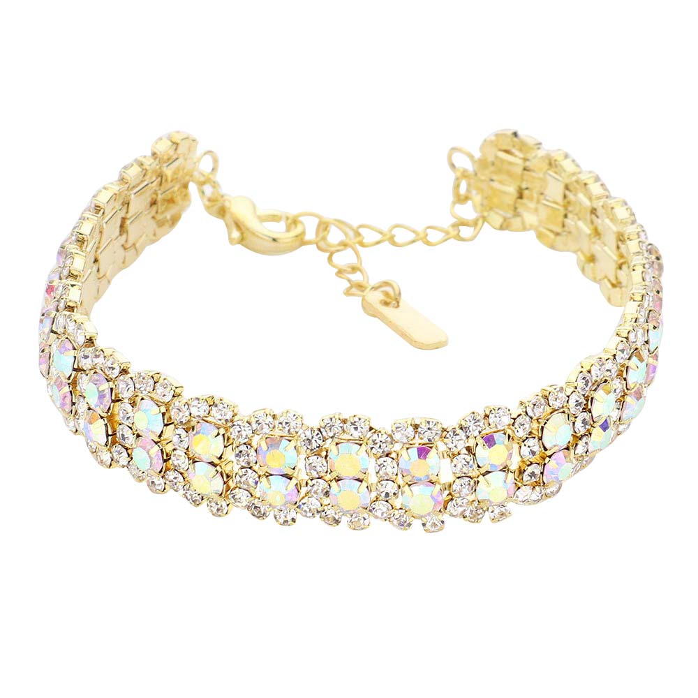 AB Gold Trendy Bubble Stone Evening Bracelet, get ready with this bubble stone evening bracelet to receive the best compliments on any special occasion. It looks so pretty, bright, and elegant on any special occasion. Awesome gift for birthdays, anniversaries, Valentine’s Day, or any special occasion.