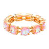 AB Pink Cushion Square Stone Stretch Evening Bracelet, features a delicate combination of stones set in a modern cushion square. Perfect for adding sparkle and sophistication to any outfit. This is the perfect gift, especially for your friends, family, and the people you love and care about.