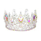 AB Silver Glass Crystal Pageant Queen Tiara, this tiara features precious stones and an artistic design. Makes You More Eye-catching in the Crowd. Suitable for Wedding, Engagement, Prom, Dinner Party, Birthday Party, Any Occasion You Want to Be More Charming.