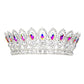 AB Silver Marquise Stone Accented Pageant Crown Tiara, this tiara features precious stones and an artistic design. Makes You More Eye-catching in the Crowd. Suitable for Wedding, Engagement, Prom, Dinner Party, Birthday Party, Any Occasion You Want to Be More Charming.