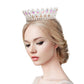 AB Silver Marquise Stone Accented Pageant Crown Tiara, this tiara features precious stones and an artistic design. Makes You More Eye-catching in the Crowd. Suitable for Wedding, Engagement, Prom, Dinner Party, Birthday Party, Any Occasion You Want to Be More Charming.