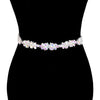 AB Silver White Crystal Teardrop Sash Ribbon Bridal Wedding Belt Headband. Sparkling ribbon decorated with fine workmanship, looks delicate and elegant. This sash will pair beautifully with your dress for elegant presentation. A stunning addition to wedding dress, bridesmaid dress, prom, party, graduation, formal or any other special occasion dresses