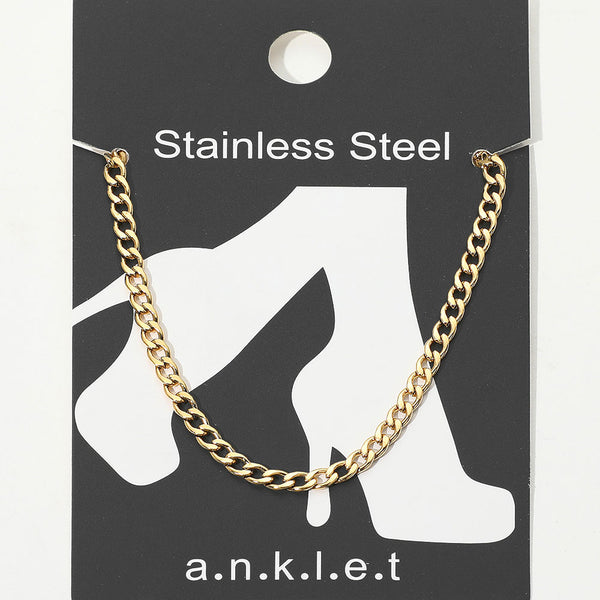 Gold Stainless Steel Metal Chain Anklet