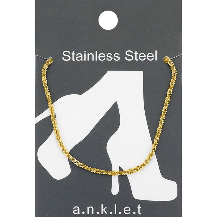 Gold Stainless Steel Twisted Chain Anklet