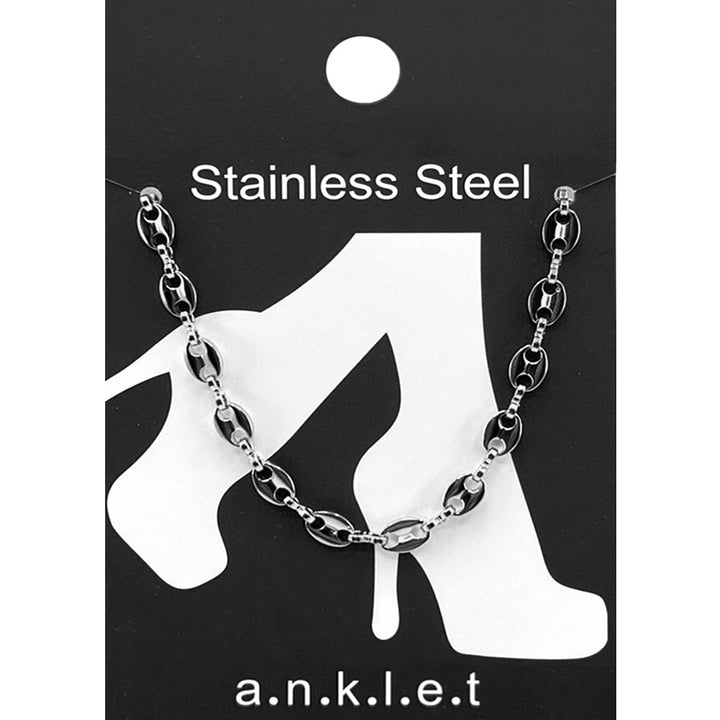 Rhodium Stainless Steel Mariner Link Chain Anklet