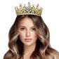 Ab Gold Round Teardrop Stone Accented Princess Tiara, This princess tiara is a classic royal tiara made from gorgeous stone accented is the epitome of elegance. Exquisite design with stunning color and brightness makes you more eye-catching in the crowd and will make you more charming and pretty without fail.