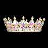 Ab Gold Teardrop Stone Accented Crown Tiara, This crown tiara is a classic royal tiara made from gorgeous stone accented is the epitome of elegance. Exquisite design with beautiful color and brightness makes you more eye-catching in the crowd and will make you more charming and pretty without fail.