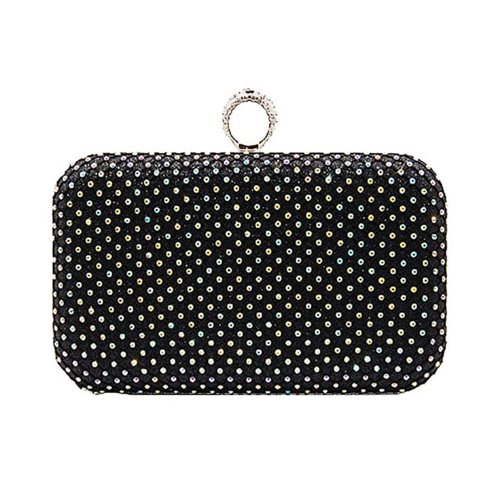 Black Bling Rectangle Evening Clutch Crossbody Bag, is fit for all occasions and places. perfect for makeup, money, credit cards, keys or coins, and many more things. This handbag features a top Clasp Closure for security and contains a detachable shoulder chain that makes your life easier and trendier. Its catchy and awesome appurtenance drags everyone's attraction to you. Perfect gift ideas for a Birthday, Holiday, Christmas, Anniversary, Valentine's Day, etc.