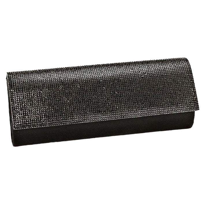 Black Crystal Cover Shimmery Evening Clutch Bag Metal Chain Strap, is beautifully designed and fit for all special occasions & places. Show your trendy side with this crystal-cover evening bag. Perfect gift ideas for a Birthday, Holiday, Christmas, Anniversary, Valentine's Day, and all special occasions.