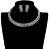 Black Diamond 3Rows Rhinestone Open Choker Necklace. The elegance of these necklace goes unmatched, great for wearing at a party! Designed to accent the neckline, a fashion faithful, adds a gorgeous stylish glow to any outfit style, jewelry that fits your lifestyle! Fabulous gift, ideal for your loved one or yourself.