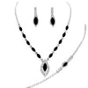 Black Marquise Rhinestone Necklace Jewelry Set. These Necklace jewelry sets are Elegant. Beautifully crafted design adds a gorgeous glow to any outfit. Jewelry that fits your lifestyle! Perfect Birthday Gift, Valentine's Gift, Anniversary Gift, Mother's Day Gift, Anniversary Gift, Graduation Gift, Prom Jewelry, Just Because Gift, Thank you Gift.