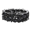 Black Teardrop Stone Cluster Embellished Stretch Evening Bracelet is an eye-catching accessory. It features teardrop-shaped embellishments and sparkly stones clustered together to create a glamorous and sophisticated finish. The stretch fit makes it comfortable to wear for any special occasion or making an exclusive gift.