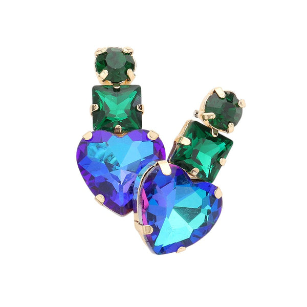 Blue Geometric Round Square Heart Stone Dangle Earrings are a stylish and elegant addition to any outfit. Made with high-quality materials, these earrings feature a unique combination of geometric shapes and sparkling stones. Elevate your look with a touch of sophistication and make a statement with these stunning dangle earrings.