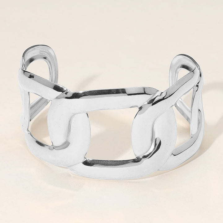 SECRET BOX_Stainless Steel Bod Flat Chain Cuff Bracelet
