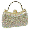 Champaign Crystal Diamond Top Handle Embellished Evening Clutch Bag is a remarkable evening bag, crafted from premium materials with a crystal diamond top handle for a special touch. Featuring a soft-textured fabric lining and a stylish, elegant exterior, this clutch bag is ideal for special occasions.