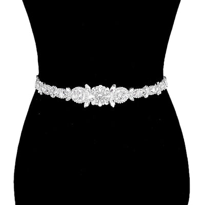 Clear Silver White Crystal Pave Bow Sash Bridal Wedding Belt/Headband, timeless selection, this sparkling rhinestone crystal Bridal Belt Sash, is exceptionally elegant, adding an exquisite detail to your wedding dress. Tie it on your hair for a glamorous, beautiful self tie headband elevating your hairstyle on your super special day.