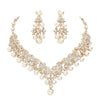 Cream Pearl Accented Evening Jewelry Set, get ready with this pearl set and put on a pop of shine to complete your ensemble. The elegance of this pearl-accented necklace earring set goes unmatched, great for wearing at a party! Perfect Birthday Gift, Mother's Day Gift, Anniversary Gift, Valentine's Day Gift, Wedding Party.