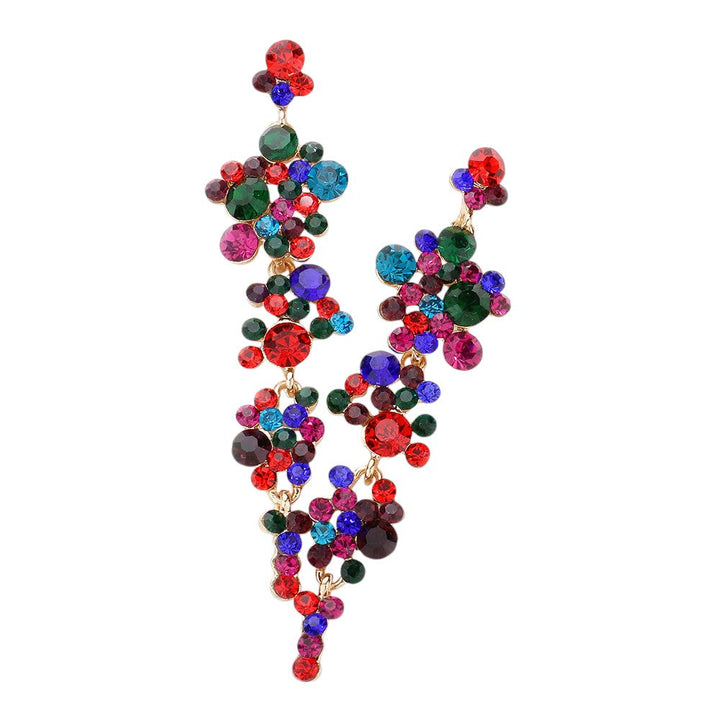 Pearl Crystal Rhinestone Vine Drop Evening Earrings. Get ready with these bright earrings, put on a pop of color to complete your ensemble. Perfect for adding just the right amount of shimmer & shine and a touch of class to special events. Perfect Birthday Gift, Anniversary Gift, Mother's Day Gift, Graduation Gift.