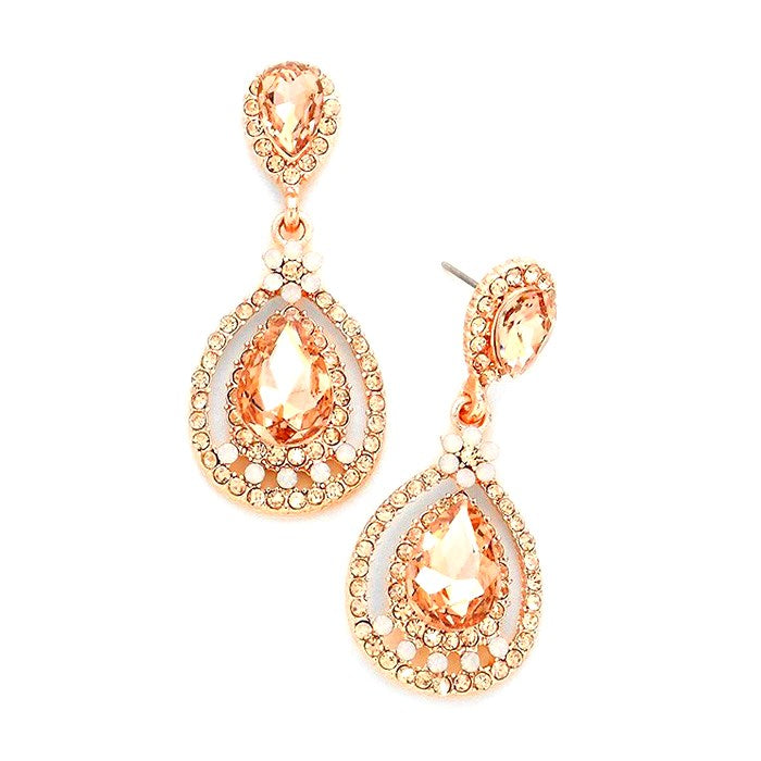 Crystal Rhinestone Teardrop Evening Earrings,We're absolutely mesmerized by sparkle of these glittering rhinestone teardrops! While an obvious choice for evening wear, these drop earrings pair well with casual attire too ideal for Special Occasion. Size : 0.75" X 2" Post Back Made In Korea