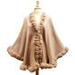 Elegant Blush Faux Fur Trim Poncho Plush Blush Faux Fur Trim Knit Ruana Cape Blush Faux Fur Wrap, the perfect accessory, luxurious, trendy, super soft chic capelet, keeps you warm & toasty. You can throw it on over so many pieces elevating any casual outfit! Perfect Gift Birthday, Anniversary, Christmas, Valentine's Day, Special Occasion