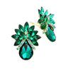 Emerald Glass Crystal Petal Teardrop Clip On Earrings. Beautifully crafted design adds a gorgeous glow to any outfit. Jewelry that fits your lifestyle! Perfect Birthday Gift, Anniversary Gift, Mother's Day Gift, Anniversary Gift, Graduation Gift, Prom Jewelry, Just Because Gift, Thank you Gift.