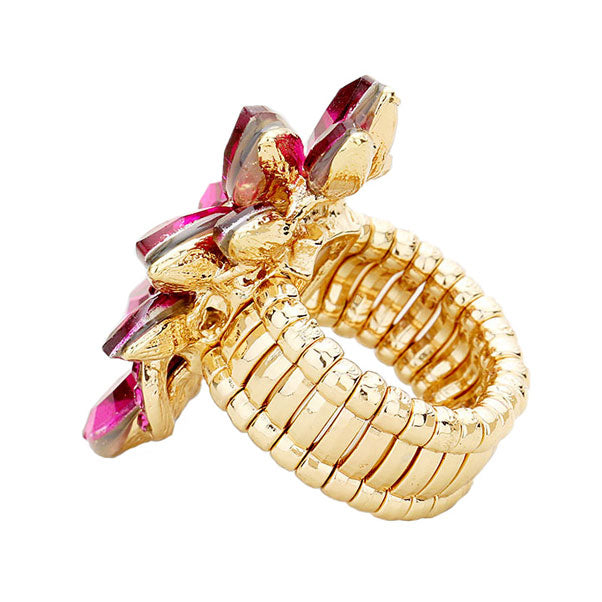 Fuchsia Marquise Crystal Cluster Stretch Ring, Beautifully crafted design adds a gorgeous glow to any outfit. Jewelry that fits your lifestyle! Perfect for adding just the right amount of shimmer & shine and a touch of class to special events. Perfect Birthday Gift, Anniversary Gift, Mother's Day Gift, Graduation Gift, Just Because Gift, Thank you Gift.