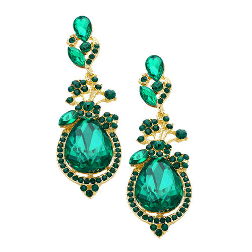 Green Glass Earrings Glass crystal teardrop vine earrings Victorian Teardrop Earrings Crystal Vintage Earrings Special Occasion Earrings Elegant Evening Earrings Glitzy Earrings Statement Earring