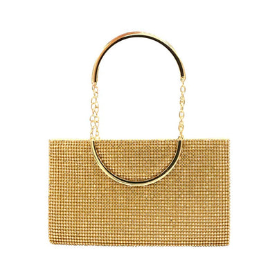 Gold Bling Rectangle Top Handle Crossbody Evening Bag, is the perfect choice to carry on the special occasion with your handy stuff. It is lightweight and easy to carry throughout the whole day. You'll look like the ultimate fashionista carrying this trendy Crossbody Evening Bag. This stunning Crossbody bag is perfect for weddings, parties, evenings, cocktail parties, wedding showers, receptions, proms, etc. It's a perfect gift for Birthdays, anniversaries, Mother's Day, Graduation, Valentine's Day, etc.