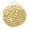 Gold Bling Round Evening Tote Crossbody Bag. Show your trendy side with this awesome bag. Have fun and look stylish. Versatile enough for carrying straight through the week, lightweight to carry around all day. Perfect Birthday Gift, Anniversary Gift, Mother's Day Gift, Graduation Gift, Valentine's Day Gift.