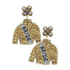 Gold Bride Felt Back Beaded Suit Dangle Earrings, are beautifully crafted earrings that dangle on your earlobes with a perfect glow to make you stand out and show your unique and beautiful look everywhere, every time. Put on a pop of color to complete your ensemble in a gorgeous way. Perfect for adding just the right amount of shimmer & shine and a touch of perfect class to any occasion.