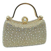 Gold Crystal Diamond Top Handle Embellished Evening Clutch Bag is a remarkable evening bag, crafted from premium materials with a crystal diamond top handle for a special touch. Featuring a soft-textured fabric lining and a stylish, elegant exterior, this clutch bag is ideal for special occasions.