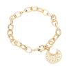 Gold Freshwater Pearl Irregular Metal Round Charm Bracelet, cute pearl charm and subtle sleek style, just what you need to update your wardrobe. Bring a little of the ocean to your daily look. Jewelry that fits your lifestyle. Perfect Birthday Gift, Anniversary Gift, Mother's Day Gift, Mom Gift, Thank you Gift, Just Because Gift.