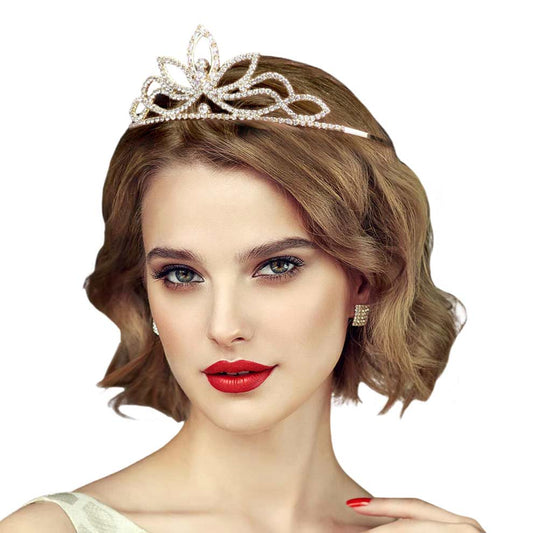 Gold Gorgeous Rhinestone Princess Tiara, this rhinestone princess tiara will make you the ultimate royal beauty and make you absolutely stand out to receive the best compliments on special occasions. It perfectly adds luxe to your outfit and makes you more gorgeous. It's easy to put on & off and durable. 