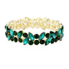 Gold Green Glass Crystal Marquise Stone Cluster Stretch Bracelet, Get ready with these Rhinestone Coil Bracelet, put on a pop of color to complete your ensemble. Perfect for adding just the right amount of shimmer & shine and a touch of class to special events. Perfect Birthday Gift, Anniversary Gift, Mother's Day Gift.