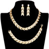 Gold Rhinestone Embellished Chevron Link Necklace Jewelry Set, Beautifully crafted design adds a gorgeous glow to any outfit. Get ready Necklace with a bright Bracelet. Perfect for adding just the right amount of shimmer & shine and a touch of class to special events. Perfect Birthday Gift, Anniversary Gift, etc.