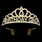 Gold-Rhinestone Paved Princess Tiara features a BIRTHDAY GIRL message, perfect for any special occasion. The sparkling rhinestones add an elegant touch, making you feel like a true princess on your special day. Elevate your look and celebrate in style with this stunning tiara.