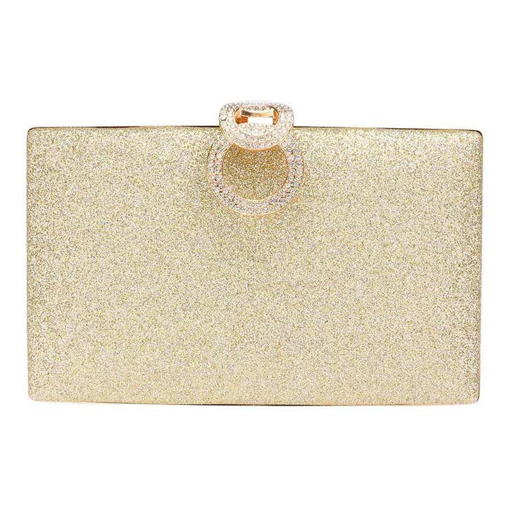 Gold Shimmery Evening Clutch Crossbody Bag, The high-quality clutch is elegant and glamorous. Ladies' luxury night clutch purses and evening bags, which is a very practical handbag. The unique design will make you shine. perfect for money, credit cards, keys or coins, etc. This Shimmery evening detachable clutch bag  Crossbody chain strap, sparkling adorn all sides of this lustrous style, special occasion bag, will add a romantic and glamorous touch to your special day.