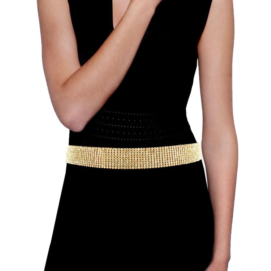 Gold Trendy Fashionable Nine Rows Rhinestone Belt. A timeless selection, Bridal Belt, Rhinestone Belt, Bridal Belt Sash, Wedding Belt is exceptionally elegant, adding an exquisite detail to your wedding dress or tie it on your hair for a glamorous to any outfit.