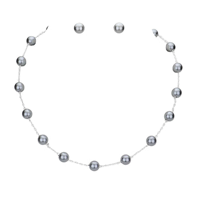 Gray Metal Station Necklace. These Necklace jewelry sets are Elegant. Beautifully crafted design adds a gorgeous glow to any outfit. Jewelry that fits your lifestyle! Perfect for adding just the right amount of shimmer & shine and a touch of class to special events. Perfect Birthday Gift, Anniversary Gift, Mother's Day Gift, Graduation Gift, Valentine’s Day gift or any special occasion.