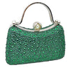 Green Crystal Diamond Top Handle Embellished Evening Clutch Bag is a remarkable evening bag, crafted from premium materials with a crystal diamond top handle for a special touch. Featuring a soft-textured fabric lining and a stylish, elegant exterior, this clutch bag is ideal for special occasions.