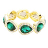 Green Rhinestone Trim Teardrop Crystal Stretch Evening Bracelet, Get ready with these Stretch Bracelet, put on a pop of color to complete your ensemble. Perfect for adding just the right amount of shimmer & shine and a touch of class to special events. Perfect Birthday Gift, Anniversary Gift, Mother's Day Gi