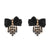 Rhinestone Fringe Bow Earrings