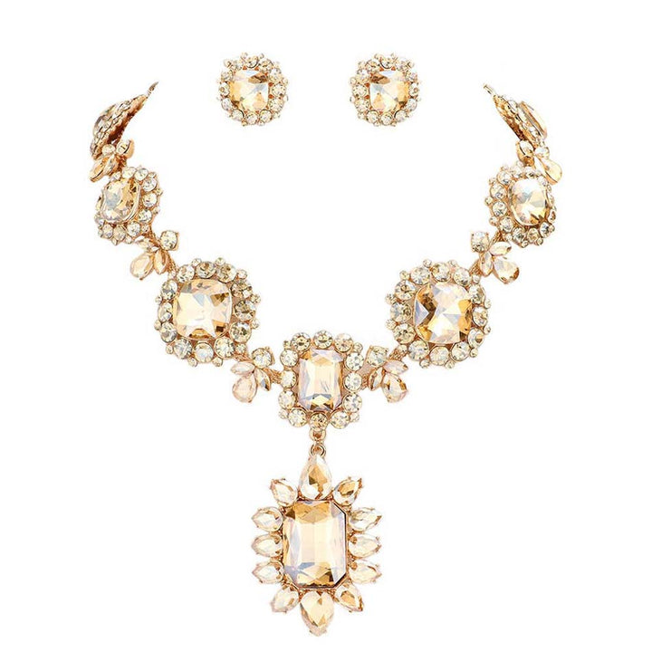 Light Col Topaz Multi Stone Link Evening Necklace is an excellent jewelry set that will sparkle all night long making you shine like a diamond. This stunning jewelry set will make you stand out from the crowd on any special occasion and show your perfect class. Perfect jewelry to enhance your look and for wearing at parties, weddings, date nights, or any special event. 