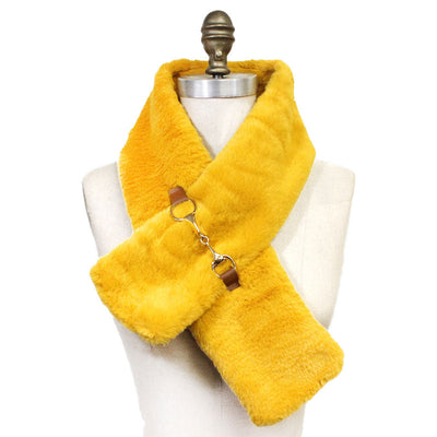 Mustard Faux Fur Leather Pull Through Scarf, accent your look with this soft, highly versatile plaid scarf. A rugged staple brings a classic look, adds a pop of color & completes your outfit, keeping you cozy & toasty. Perfect Gift Birthday, Holiday, Christmas, Anniversary, Valentine's Day