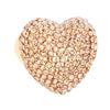 Colorful Heart Crystal Rhinestone Pave Stretchable Ring