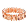 Peach Trendy Marquise Stone Accented Stretch Evening Bracelet, Get ready with this stone-accented stretchable Bracelet and put on a pop of color to complete your ensemble. Perfect for adding just the right amount of shimmer & shine and a touch of class to special events. Wear with different outfits to add perfect luxe and class with incomparable beauty. Just what you need to update in your wardrobe.