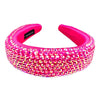 Pink Studded Padded Headband, sparkling placed on a wide padded headband making you feel extra glamorous especially when crafted from padded beaded headband . Push back your hair with this pretty plush headband, spice up any plain outfit! Be ready to receive compliments. Be the ultimate trendsetter wearing this chic headband with all your stylish outfits!